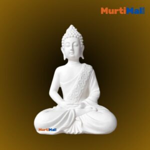 White Polymarble Buddha in Big 10inch for Home Decoration