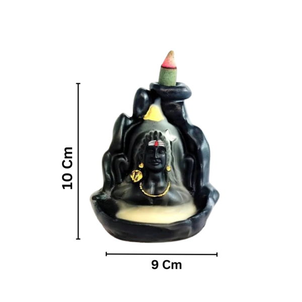 Lord Adiyogi Shiva Smoke Fountain for Home Decor Item| 201 Free Incense Cones| Black - Image 2