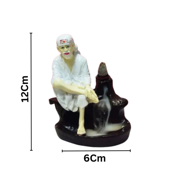 Lord Sai Backflow Incense Burner for Home Decor |11 Free Incense Cones| Black - Image 4