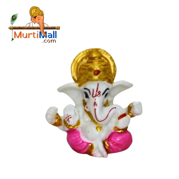 Cute Ganesh Statue for Home Temple and Dashboard | Pink Color