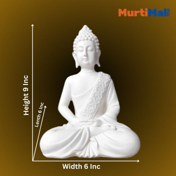 White Polymarble Buddha in Big 10inch for Home Decoration - Image 2
