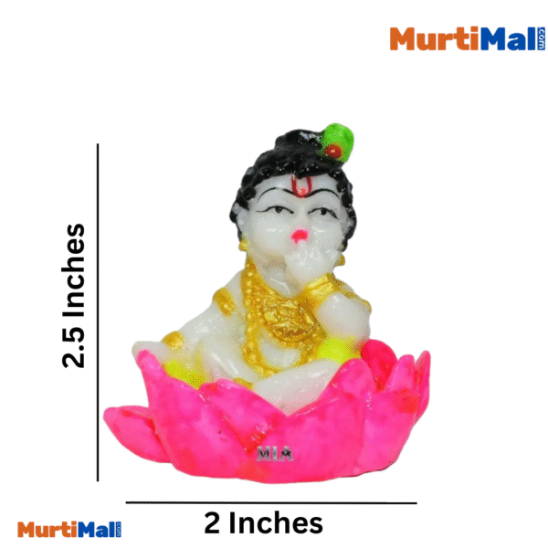 Cute Little Kamal Krishna Murti for Home and Car Dashboard | White - Image 3