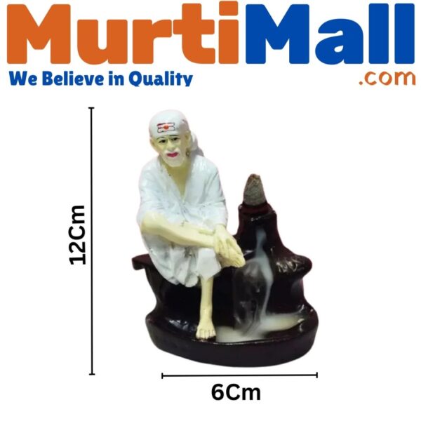 Lord Sai Baba Smoke Fountain for Home Decor |151 Free Incense Cones| Black - Image 4