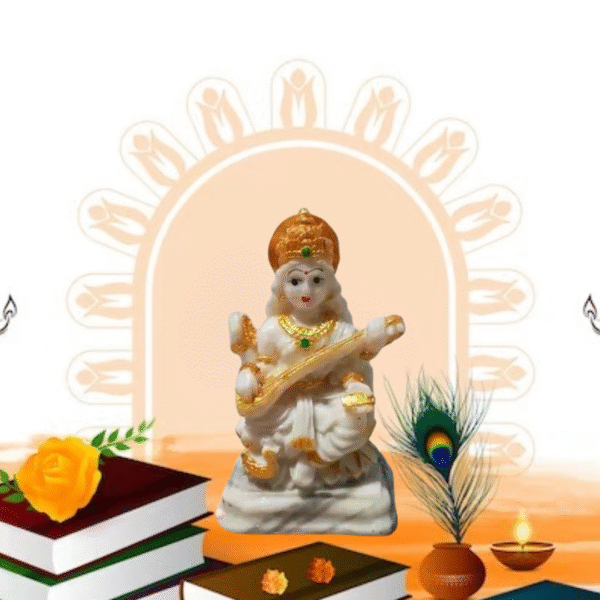 Saraswati Maa Murti Goddess Idol Marble Dust Goddess | Saraswati Murti - Image 2