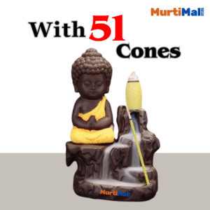 Meditation Buddha Smoke Fountain for Home Decor with 51 Cones| Yellow