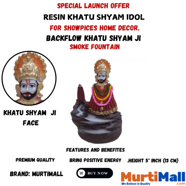 Backflow Khatushyam Ji Murti for Home Pooja Area and Car Dashboard - Image 4