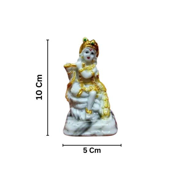 Cute Mor Krishna White Murti for Home Pooja Ghar - Image 4