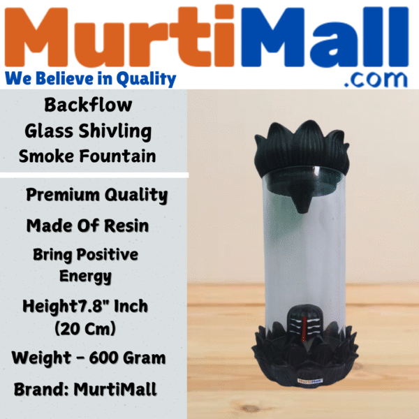 Handcrafted Shivling and Glass with Incense Holder Shiva Lingam, Smoke Backflow Incense Holder With Glass and 10 Cones Free - Image 4