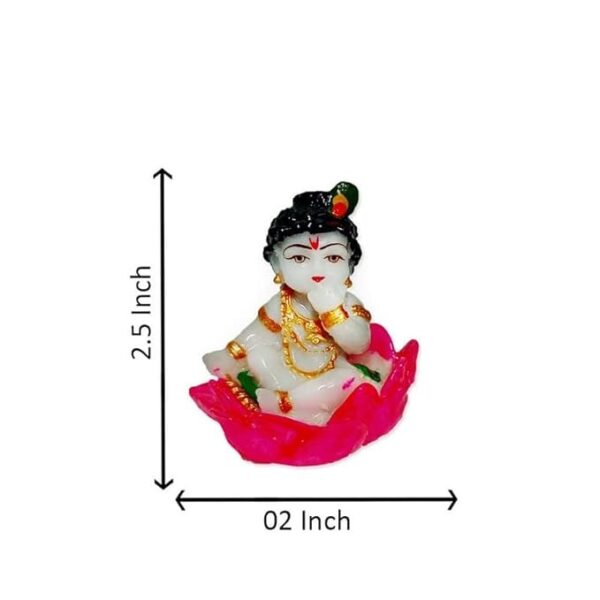 Cute Little Kamal Krishna Murti for Home and Car Dashboard | White - Image 3