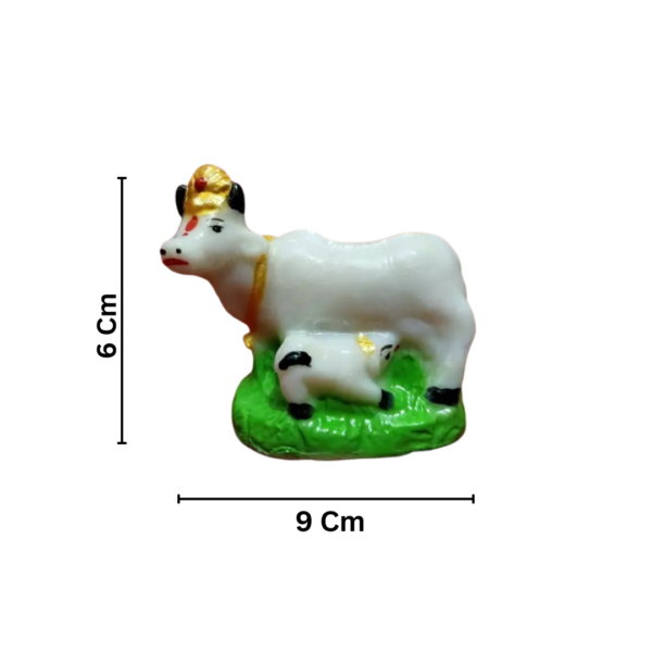 Cow with Calf Murti in Polymarble | White - Image 2