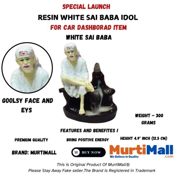 Lord Sai Baba Smoke Fountain for Home Decor |151 Free Incense Cones| Black - Image 6