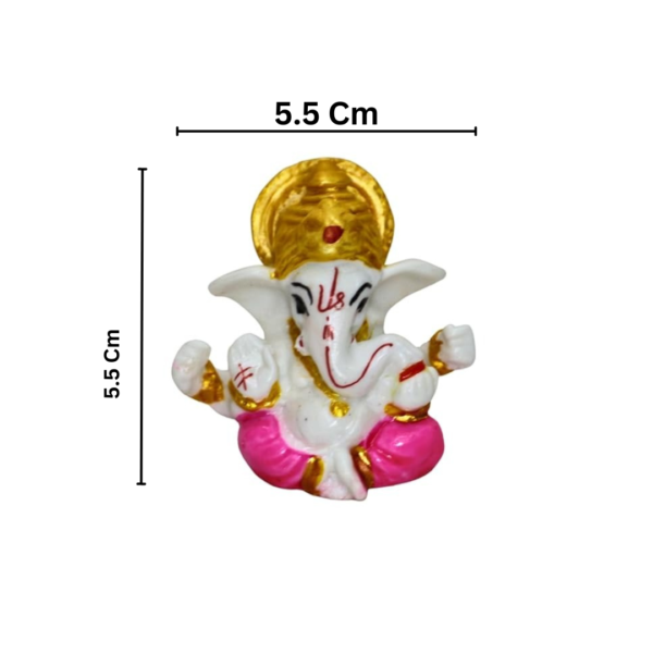 Cute Ganesh Statue for Home Temple and Dashboard | Pink Color - Image 2