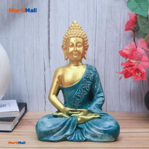 Blue Polymarble Buddha in Big size for Home Decor| 10inch Buddha | Blue