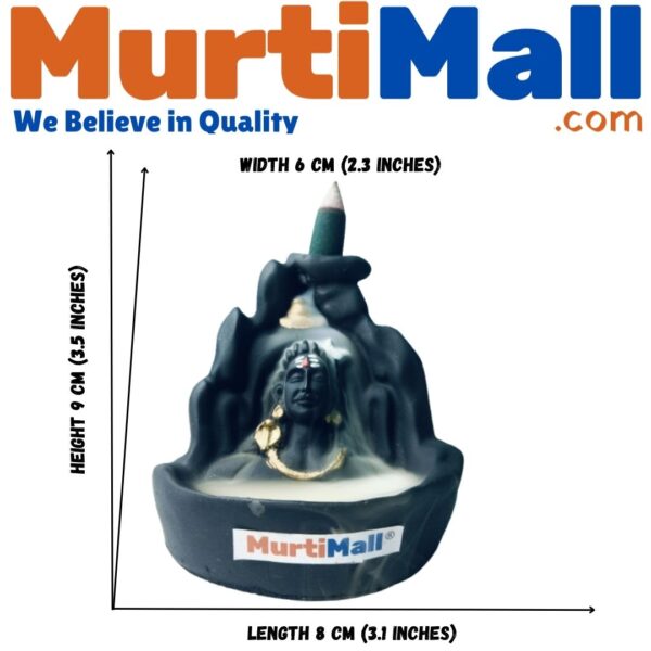 Lord Adiyogi Shiva Smoke Fountain for Home Decor Item| 251 Free Incense Cones| Black - Image 3