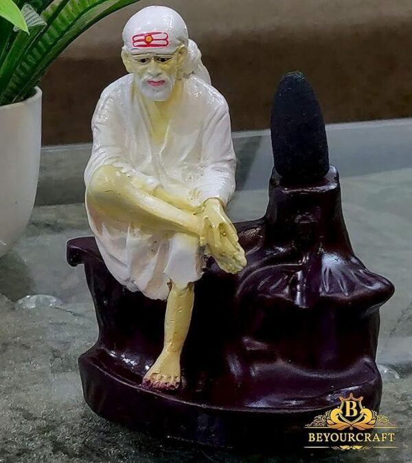 Lord Sai Backflow Incense Burner for Home Decor |11 Free Incense Cones| Black - Image 3