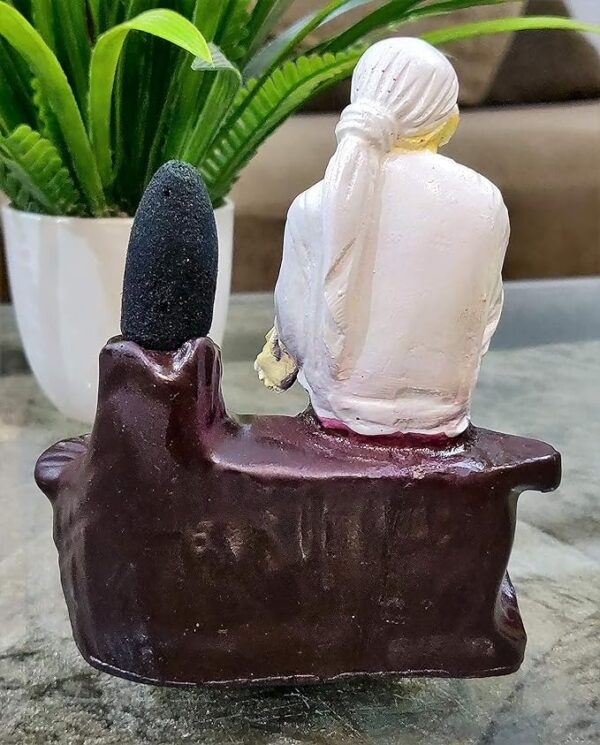 Lord Sai Backflow Incense Burner for Home Decor |11 Free Incense Cones| Black - Image 5