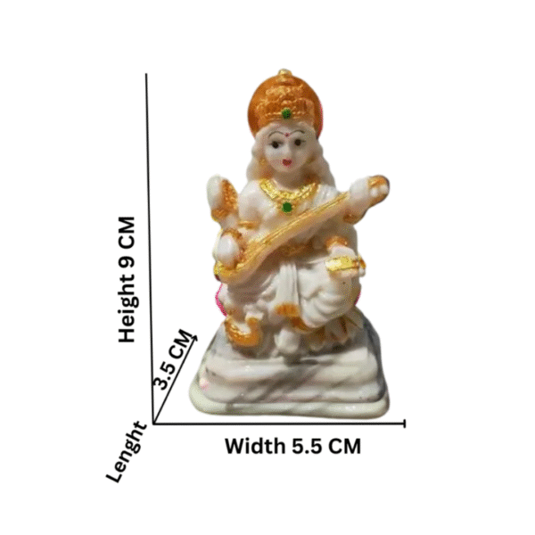 Saraswati Maa Murti Goddess Idol Marble Dust Goddess | Saraswati Murti - Image 3