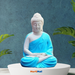 Handcrafted Beautiful Meditating Lord Buddha in Blue | Lord Gautam Buddha| Statue of Meditating Buddha Decorative Showpiece