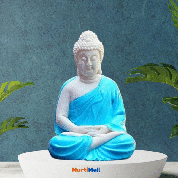 Handcrafted Beautiful Meditating Lord Buddha in Blue | Lord Gautam Buddha| Statue of Meditating Buddha Decorative Showpiece