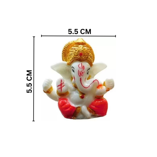 Cute Lord Ganesh with Adjustable Backflow Burner | 11 Incense Cones Free | White Red - Image 3