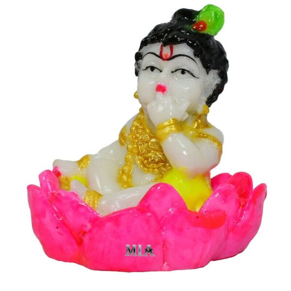 Cute Little Kamal Krishna Murti for Home and Car Dashboard | White - Image 2