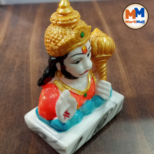 MurtiMall Sanakt Mochan Adi Hanuman Ji Marble Statue for Car Dashboard - Image 3