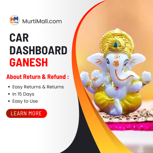 MurtiMall Car Dashboard Small Ganesh Ji with Beautiful Design - Image 6