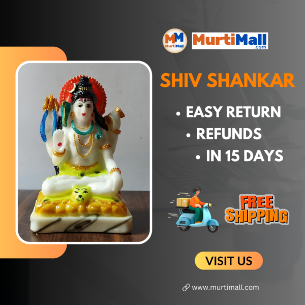 MurtiMall Shiv Shankar Mahadev Marble Statue for Home Temple - Image 6