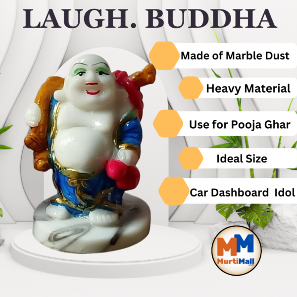 MurtiMall Laughing Monk Buddha for Home Decor - Blue - Image 6