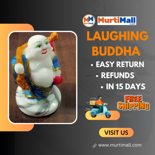 MurtiMall Laughing Monk Buddha for Home Decor - Blue - Image 7