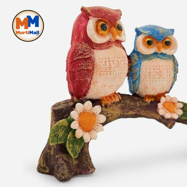 MurtiMall 3 Owl on Tree Showpiece Resin Statue for Home Decor - Image 5