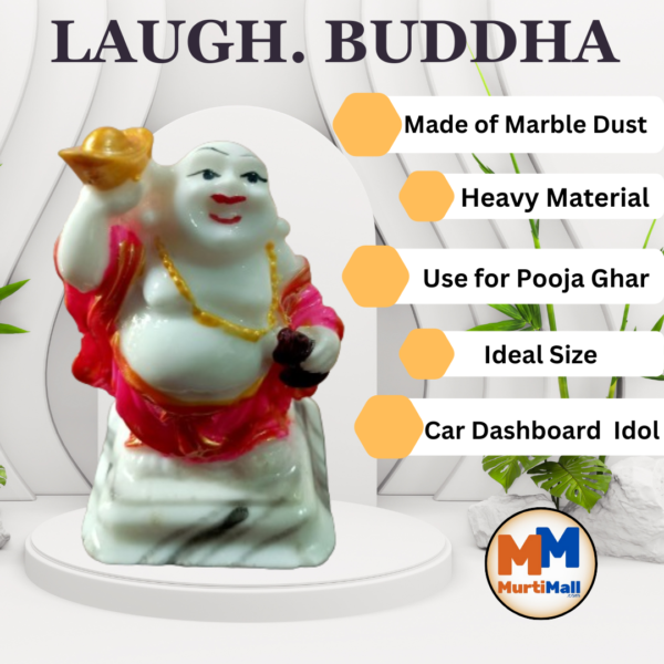 MurtiMall Laughing Baby Monk Buddha for Home Decor - Pink - Image 6