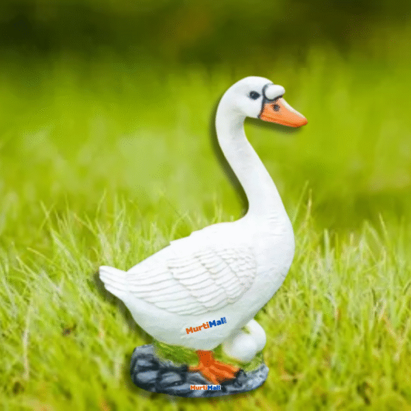 MurtiMall Duck Statue for Balcony and Garden Decoration - 1 feet (12 Inch) - White, Orange - Image 2