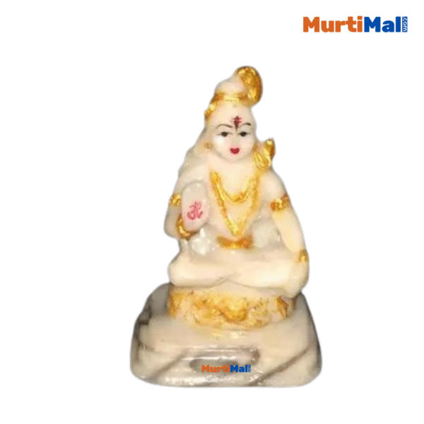 Elegance and Devotion: White Marble Shiv Shankar Ji Statue - Image 3