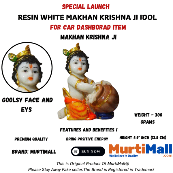 Enhancing Your Home Temple with Premium Marble Makhanchor Krishna - Image 4