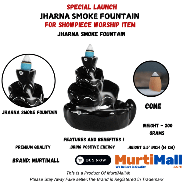 Enhance Your Home Decor with the Jharna Smoke Fountain with 11 Incense Cones - Image 4