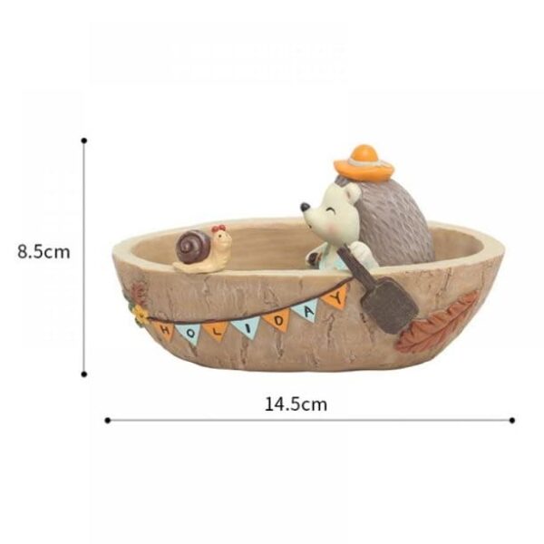 Discover the Perfect Boat with Hedgehog            Mini Planter for Your Home - Image 5