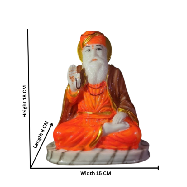 Exquisite Marble Finish Guru Nanak Dev Ji Statue for Your Home Temple - Image 6