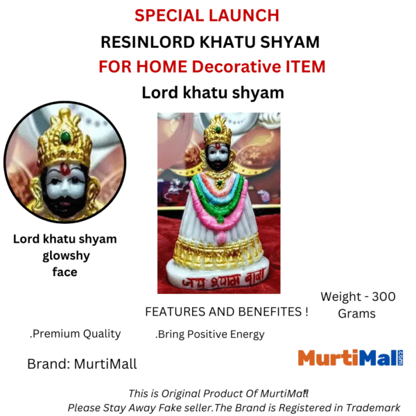 Elegant Khatu Shyam Ji Marble Finish Idol: A Spiritual Touch to Your Home - Image 6