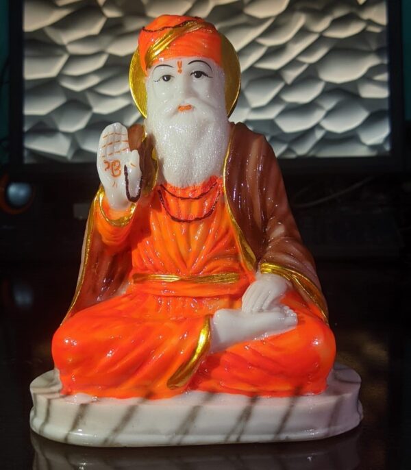 Exquisite Marble Finish Guru Nanak Dev Ji Statue for Your Home Temple