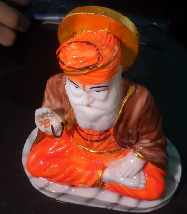 Exquisite Marble Finish Guru Nanak Dev Ji Statue for Your Home Temple - Image 5