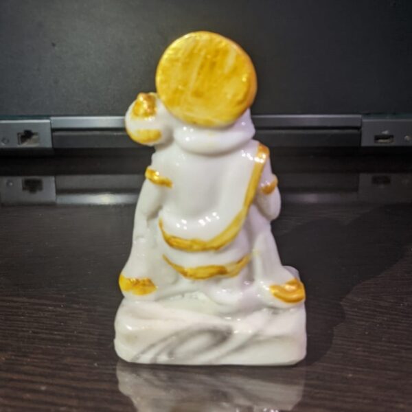 Exquisite White Marble Blessing Hanuman Ji Idol for Home Temple and Car Dashboard - Image 3