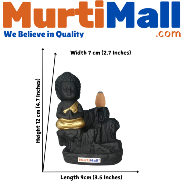 MurtiMall Lord Backflow Golden Buddha ji 11 Incense Holder Free cones - Image 2