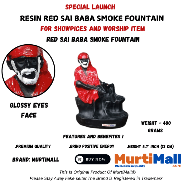 Red Sai Baba smoke fountain