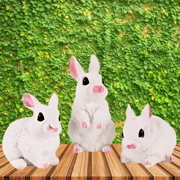 1 Set Include 3 Pcs of Cute Rabbits Miniature, Small decorative Figurines For Unique Gift - Image 2