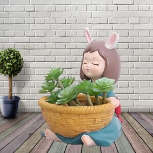 Basket Girl Statue – Charming Girl Figurine for Garden or Home Decor