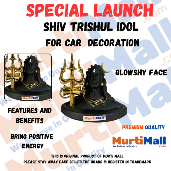MurtiMall Lord Adiyogi Shiva Statue for Car | Shiva Idol for Home, Office and Decor - Image 4