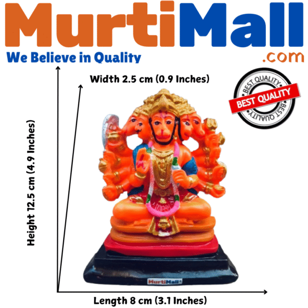 Panchmukhi Hanuman Statue – Five-Faced Idol for Protection & Spiritual Energy - Image 3