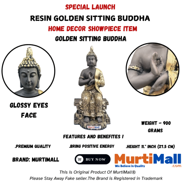 MurtiMall golden buddha statue For Home Decoration Item - Image 6