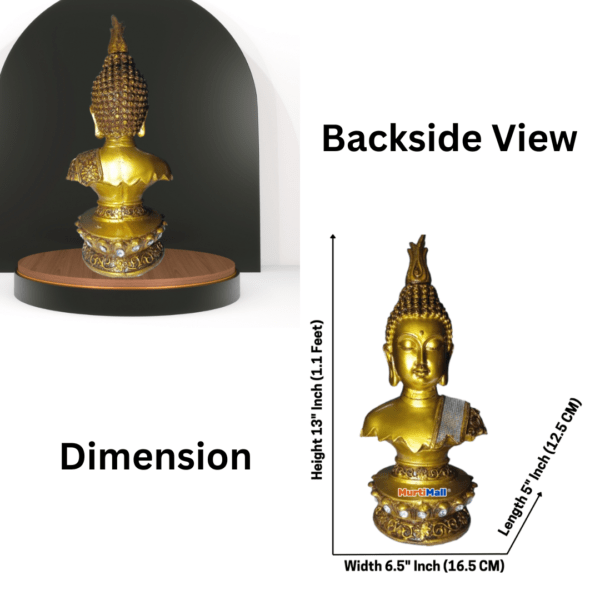 Golden Big Buddha Head Statue